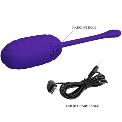 Pretty Love — Kirk Rechargeable Vibrating Egg Purple - image 8
