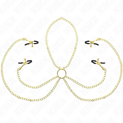 KINK - 4 Nipple And Clit Clamps Adjustable Gold