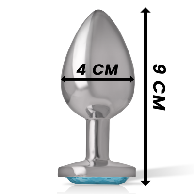 Aluminum Metal Anal Plug Blue Heart Size L - image 4