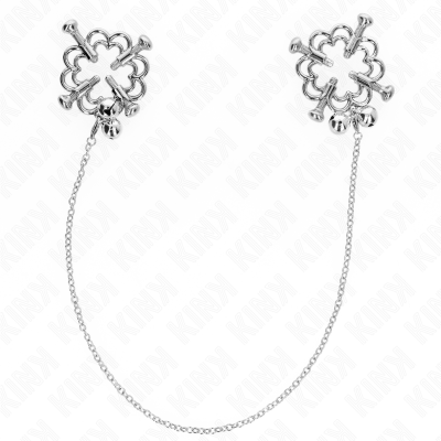 KINK - Metal Flower Nipple Clamps With Chain - image 2