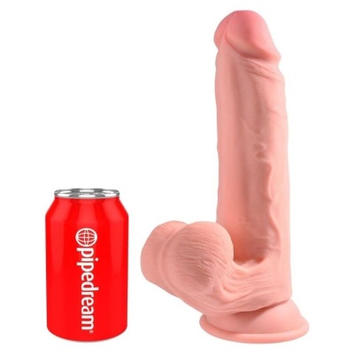 King Cock Triple Density Dildo with Testicles, 23 cm