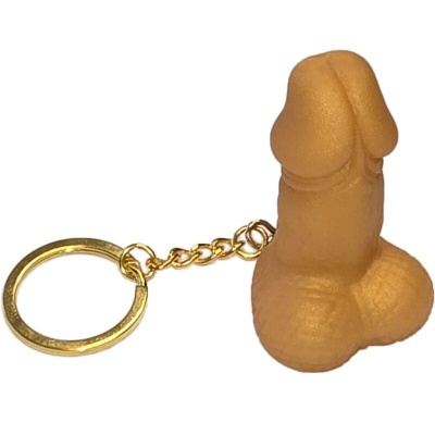 Diablo Picante Gold Penis Keychain Diablo Picante Gold Penis Keychain
