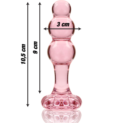 Model 1 Anal Plug Borosilicate Glass Pink 10.5 cm -o- 3 cm - image 3