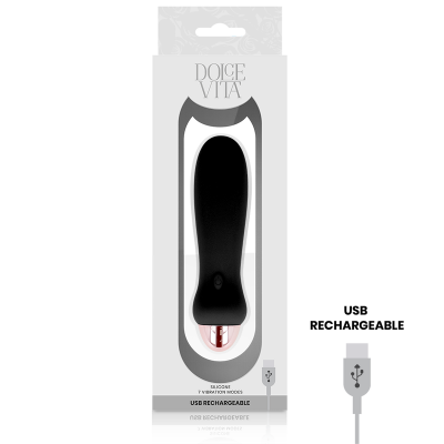 Dolce Vita Five Rechargeable Vibrator Black 7-Speed - image 3