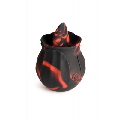 Foto van BLOOMGASM - Black Kiss Rimmende Roos Vibrator - Rood/Zwart