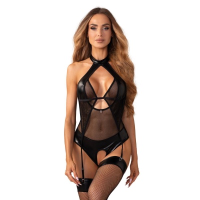 Foto van Obsessive – Dominna Crotchless Teddy – Black