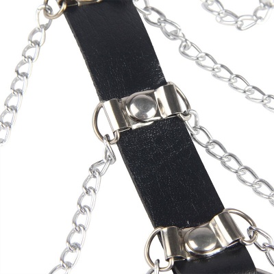 Subblime Leather Chest Harness Chain Details - image 6