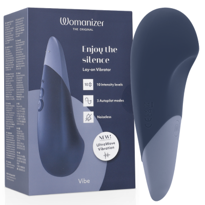 Womanizer Vibe Lay-On Silent Vibrator Dark Blue