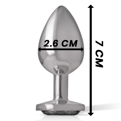 Intense - Aluminum Metal Anal Plug With Black Crystal Size S - image 4