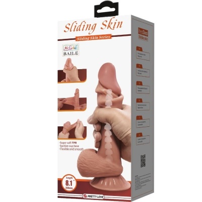Pretty Love Sliding Skin Dildo Brown 19.4 CM - image 7