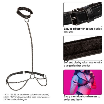 CALEXOTICS Euphoria Chain Halter Collar & Leash Plus Size - image 5