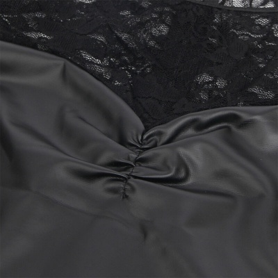 Subblime Black PU Leather Long Sleeve Nightgown S/M - image 7