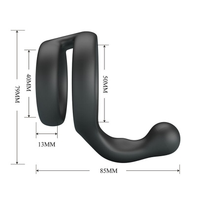 CRAZY BULL - Yancy Double Cock And Ball Ring Black - image 6