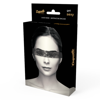 Coquette Chic Desire Lace Eye Mask Black - image 5