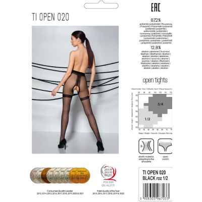 Passion Open Tights 020 Black 1/2 20 DEN - image 5