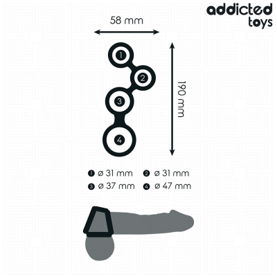 Addicted Toys Penis Ring with Ball Dividers - image 5