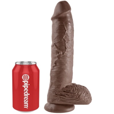 King Cock Brown Dildo with Balls, 25.4 CM - image 4