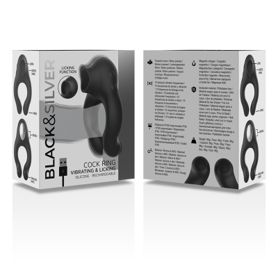 Black&Silver Vibrating Ring 3 Motors Rechargeable - image 7
