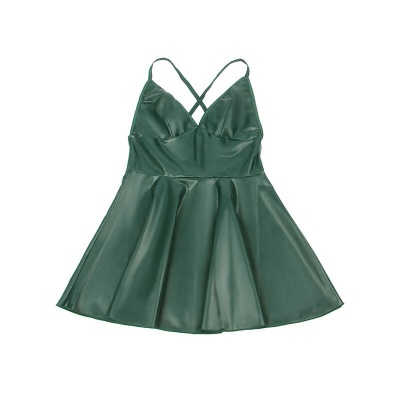 Subblime Green PU Leather Strappy Nightgown S/M - image 7