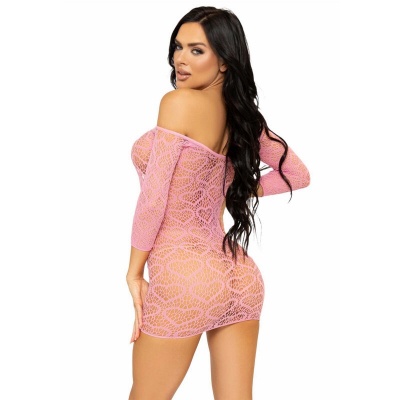 Leg Avenue Heart Net Mini Dress One Size Pink - image 2