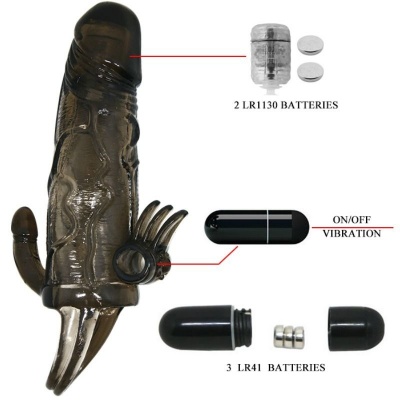 Baile Brave Man Penis Cover Black Dual Stimulation 16.5cm - image 8