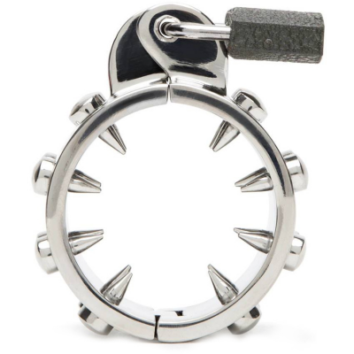 Metal Hard Anti-Erection Chastity Ring Spikes