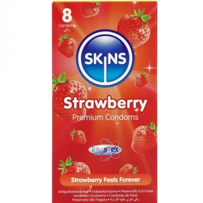 Skins Strawberry Premium Condoms Pack 8 - image 1