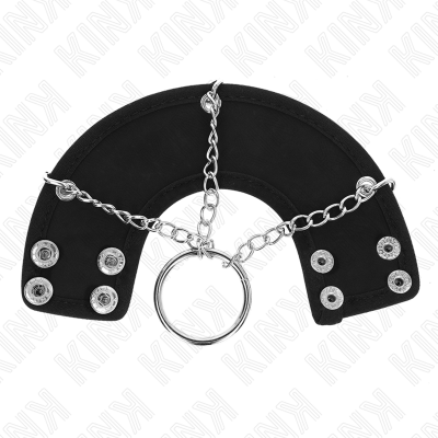 Kink Penis Ring 4 CM Chain 7 CM Metal With Leather Belt - image 3