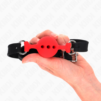 Kink Full Silicone Ball Gag, Size S, 4cm, Red - image 2