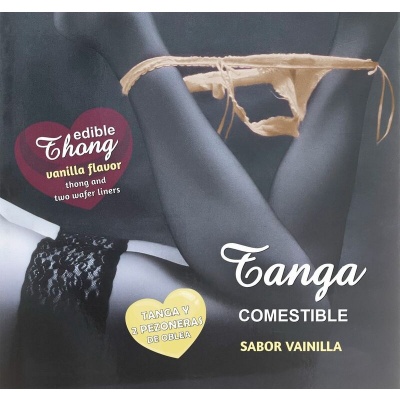 Hotflowers Women's Vanilla Edible Thong + Nipple Pads