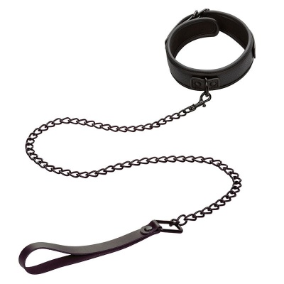 CALEXOTICS Nocturnal Collar & Leash Leather Adjustable Black - image 3