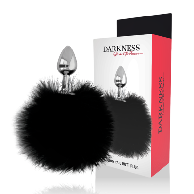 Darkness Anal Plug with Tail Black 7 CM