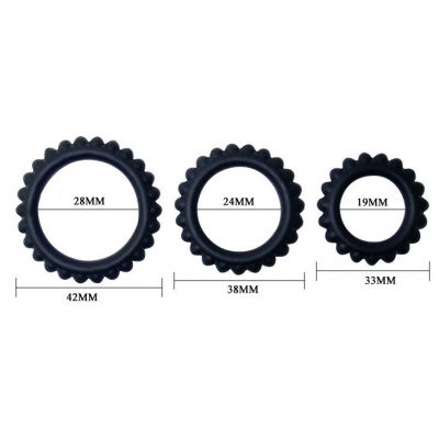 Baile Titan Cockring Set 3-Pack Black - image 4