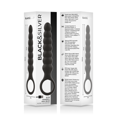 Black & Silver Bob Powerful Silicone Anal Vibrator - image 5