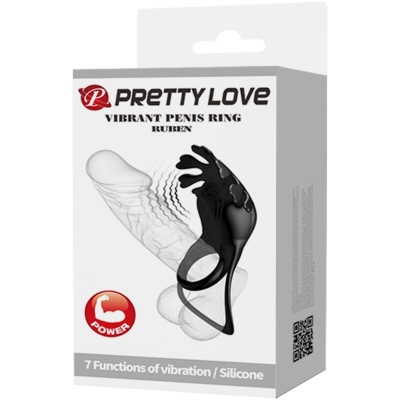 Pretty Love Ruben Vibrator Ring 7 Functions Black - image 9