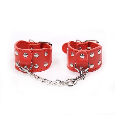 Ohmama Fetish Red Metal Handcuffs