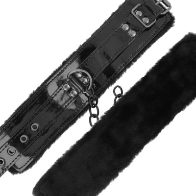 Darkness Black Leather Wrist Restraints Padlock - image 5