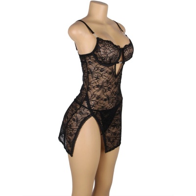 Subblime Lace Babydoll Adjustable Straps Black S/M - image 4
