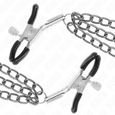 KINK Nipple Clamps With 3 Chains Black 20/23/28cm - image 4