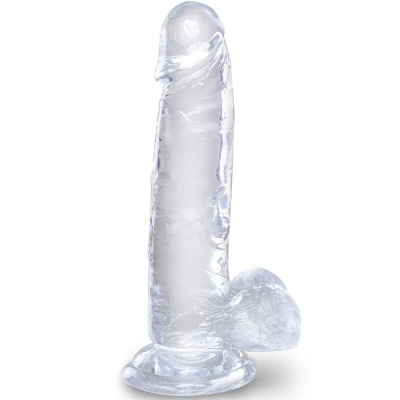 King Cock Clear Realistic Penis with Balls 15.2cm Transparent