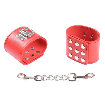 Ohmama Fetish Red Handcuffs Snap Closure - image 2