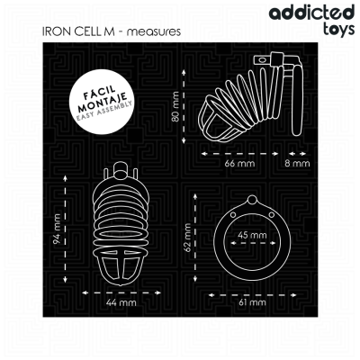 Addicted Toys Locked Iron Cell Metal Penis Cage Size M - image 5