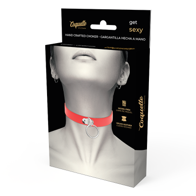 Coquette Red Vegan Leather Fetish Choker - image 6