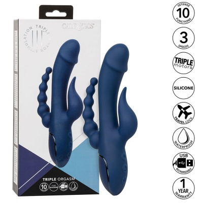 CalExotics Triple Orgasm Vibrator Blue - image 2