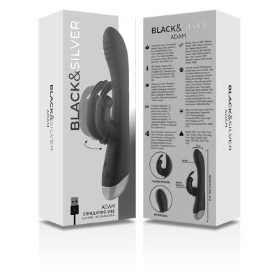 Black&Silver DJ Adam Rabbit Vibrator Black - image 10