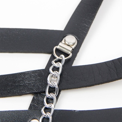 Subblime Leather Corset Harness Chain Detail - image 5