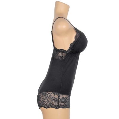 Subblime Black Floral Lace Teddy S/M - image 8