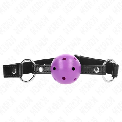 Kink Hollow Hard Ball Gag, Purple, 4.5cm, 63.5x2cm - image 1