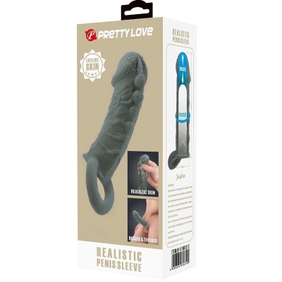 Pretty Love Penis Enlarger and Delay Sleeve Grey - image 8