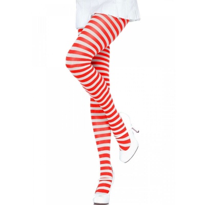White/Red Striped Tights - image 1